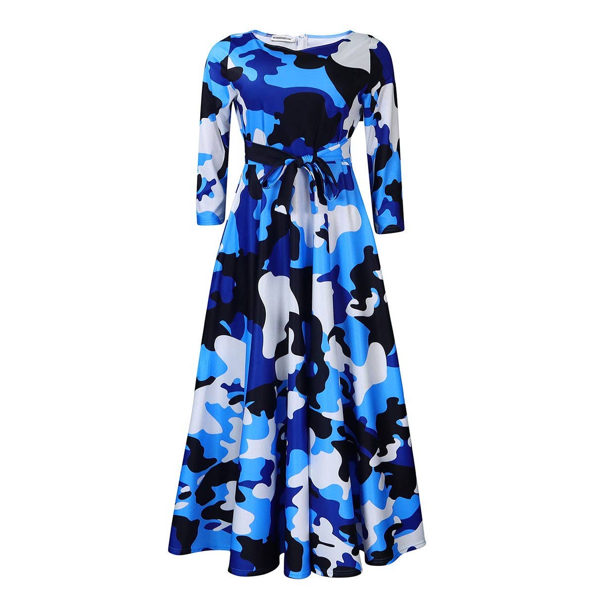 FASHIONABLE LACE-UP PRINTED OVERSIZED DRESS