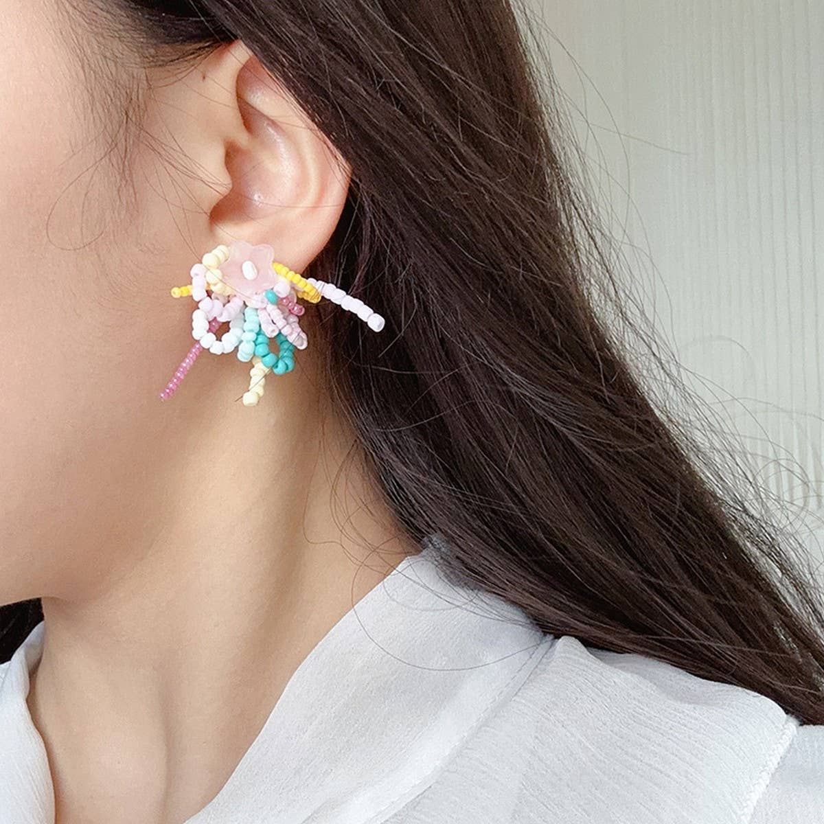 FLOWER SEA MATTE LILY OF THE VALLEY EARRINGS