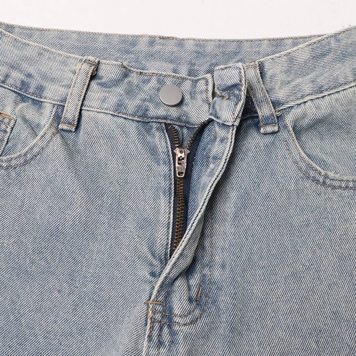 HIGH WAISTED STUDDED PEARL STRAIGHT LEG JEANS