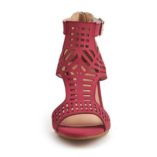 HOLLOW HIGH-HEELED SANDALS WITH THICK HEELS