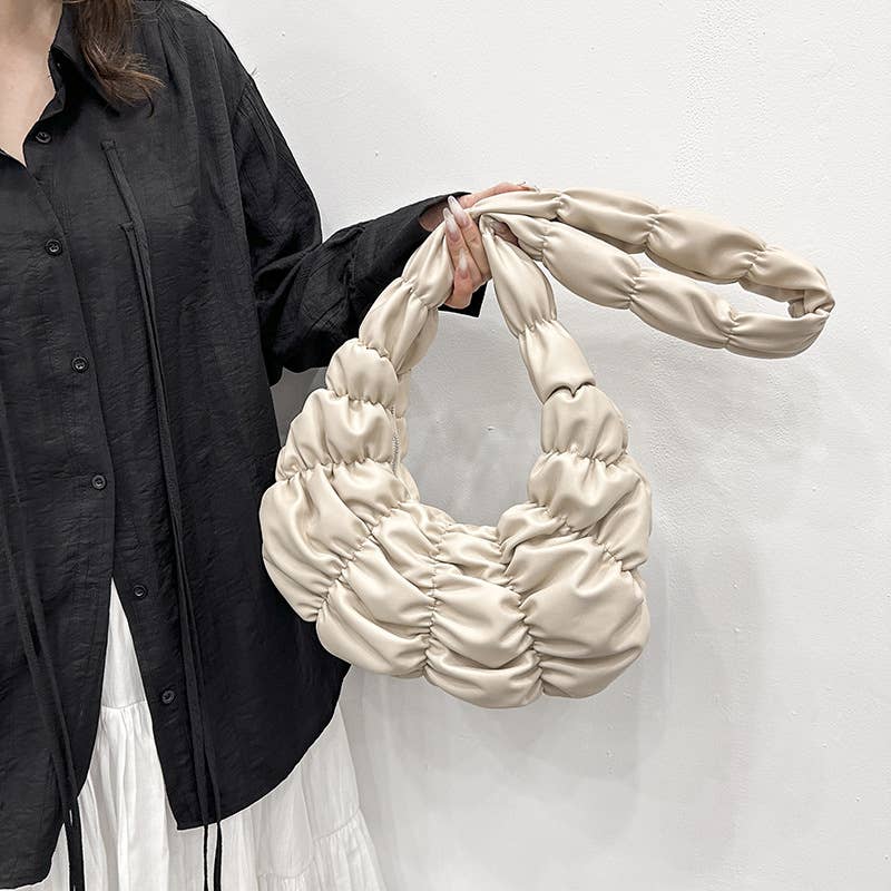 Cloud bag pleated underarm bag sponge bag
