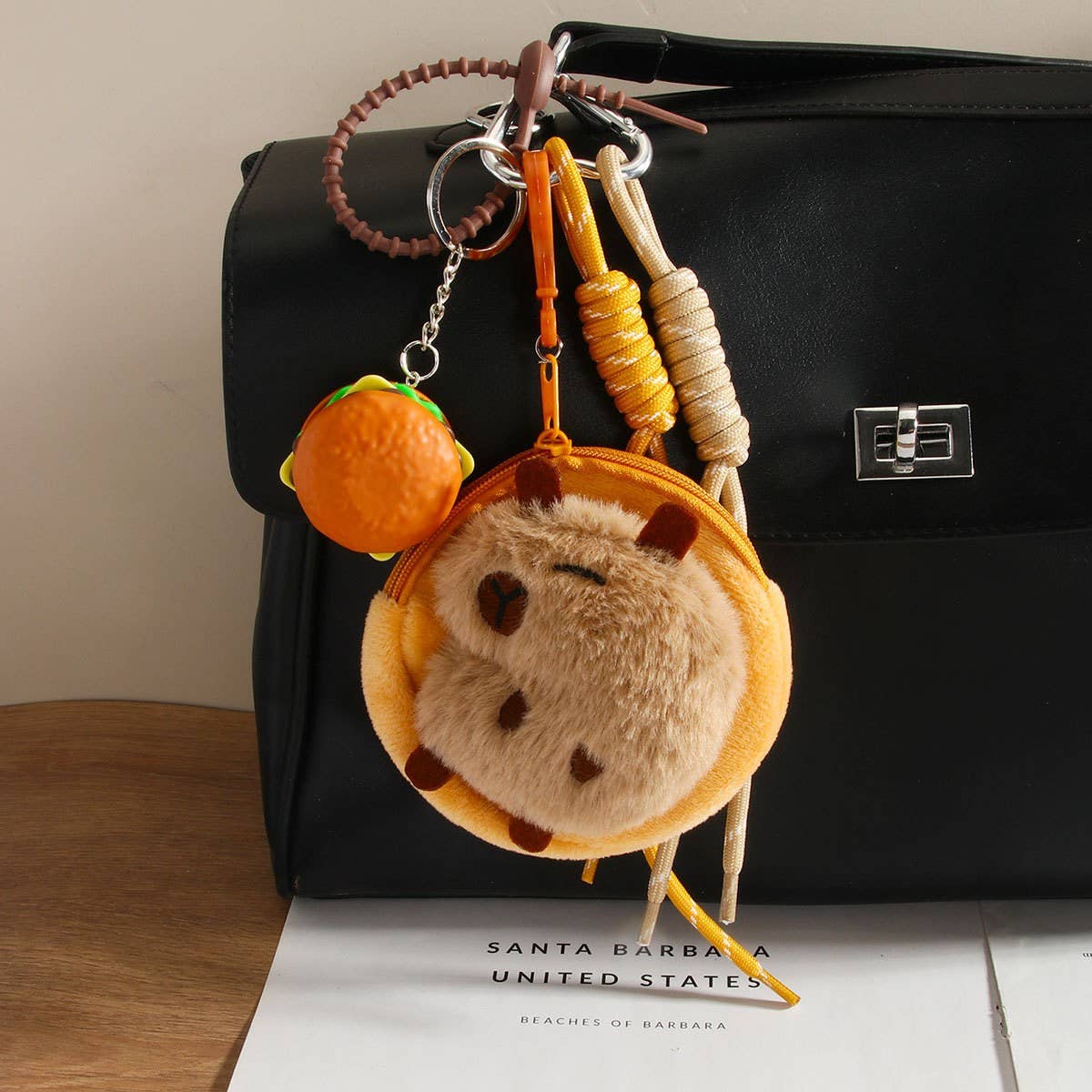 Capybara Plush Coin & Earbud Bag Keychain_CWMM7746