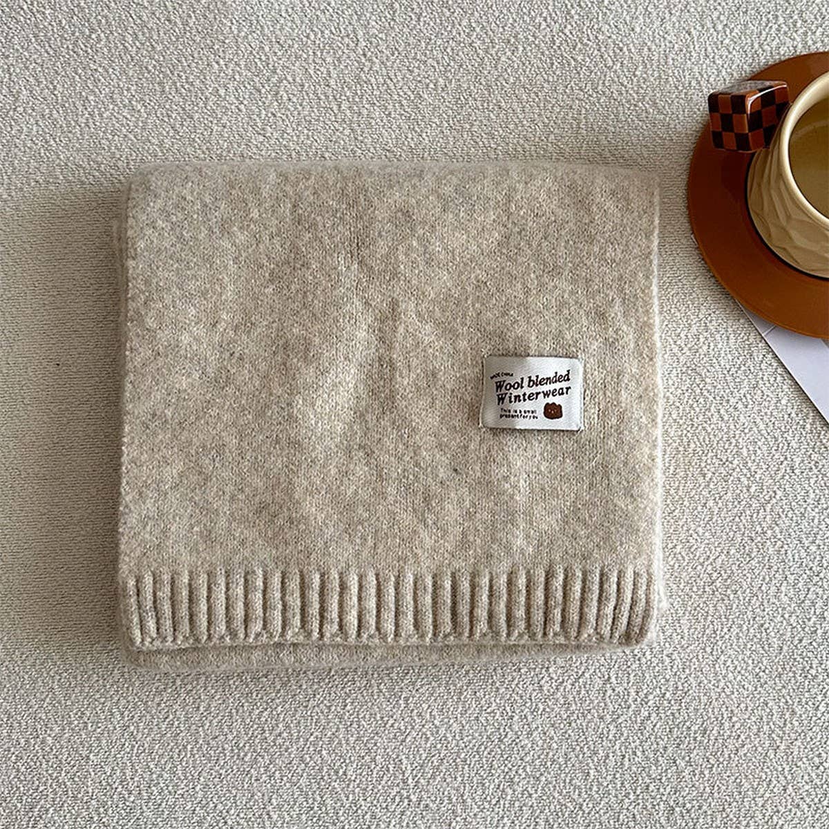 Solid Wool Blend Knit Scarf for Women ??Warmth_CWASC2284