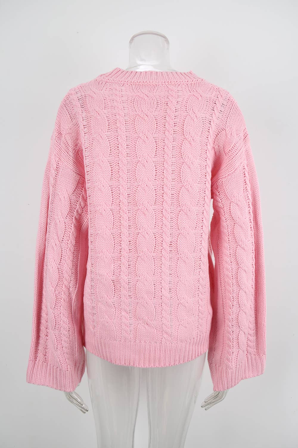 Solid-colored twisted round-neck loose sweater