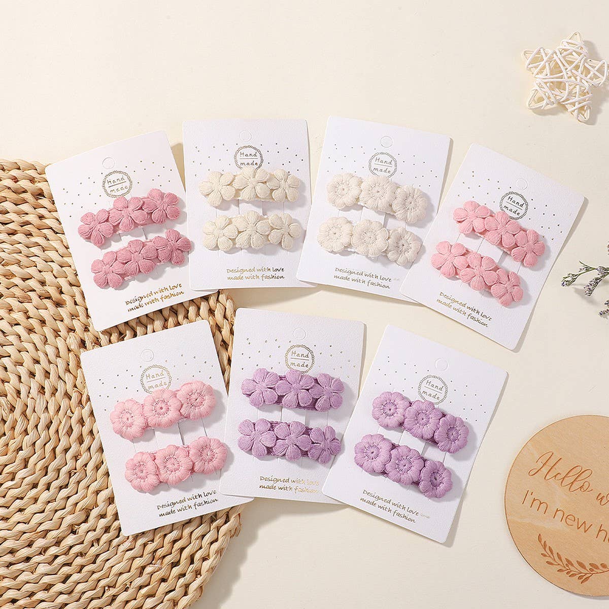 Five-Petal Flower Hair Clips for Kids ? Handmade