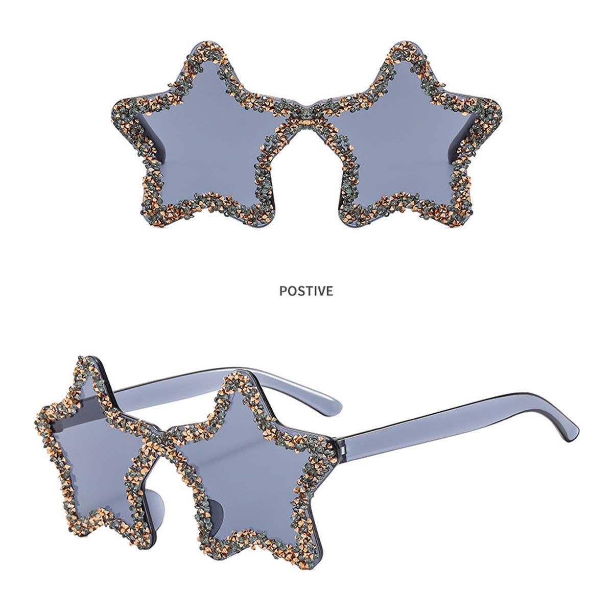 FRAMELESS HAND-PAINTED DIAMOND STAR SUNGLASSES