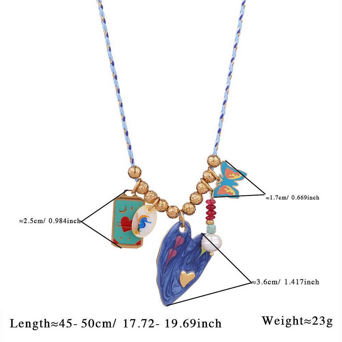 Zircon Cross Tarot Necklace with Natural Stone_CWMM7523