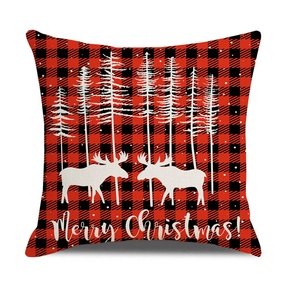CHRISTMAS PLAID SNOWFLAKE PILLOWCASE