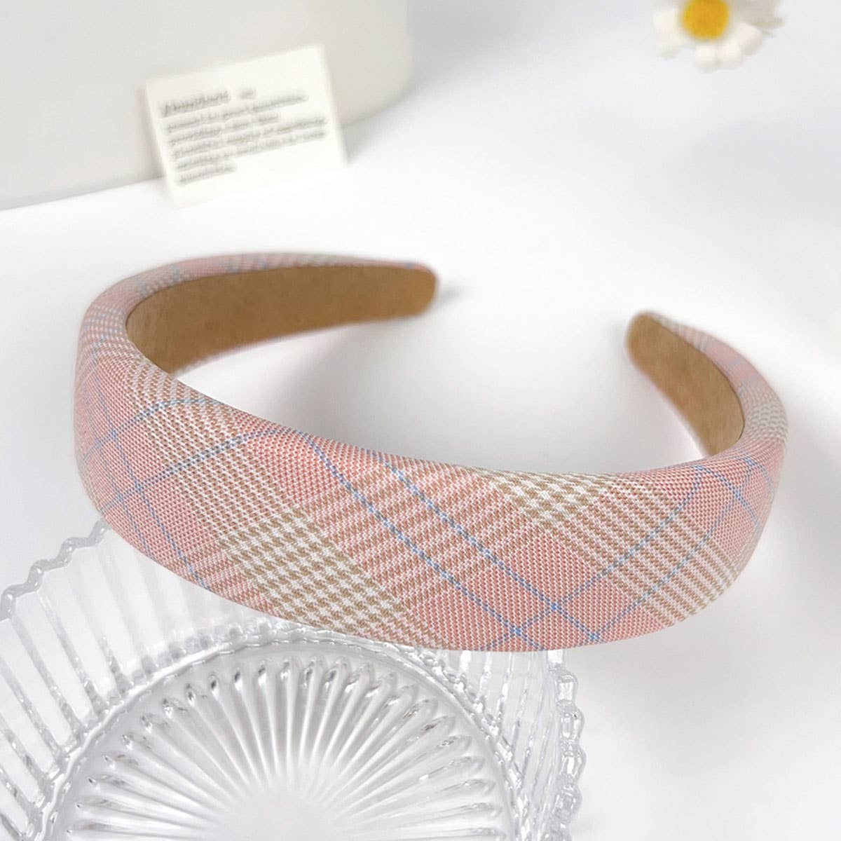 fresh checkered versatile and simple hair band