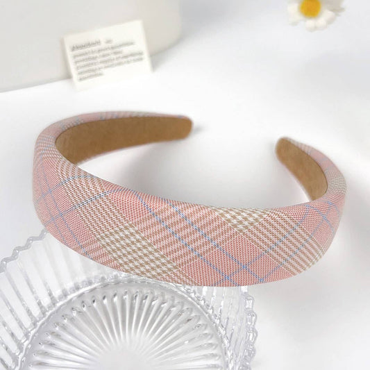 fresh checkered versatile and simple hair band