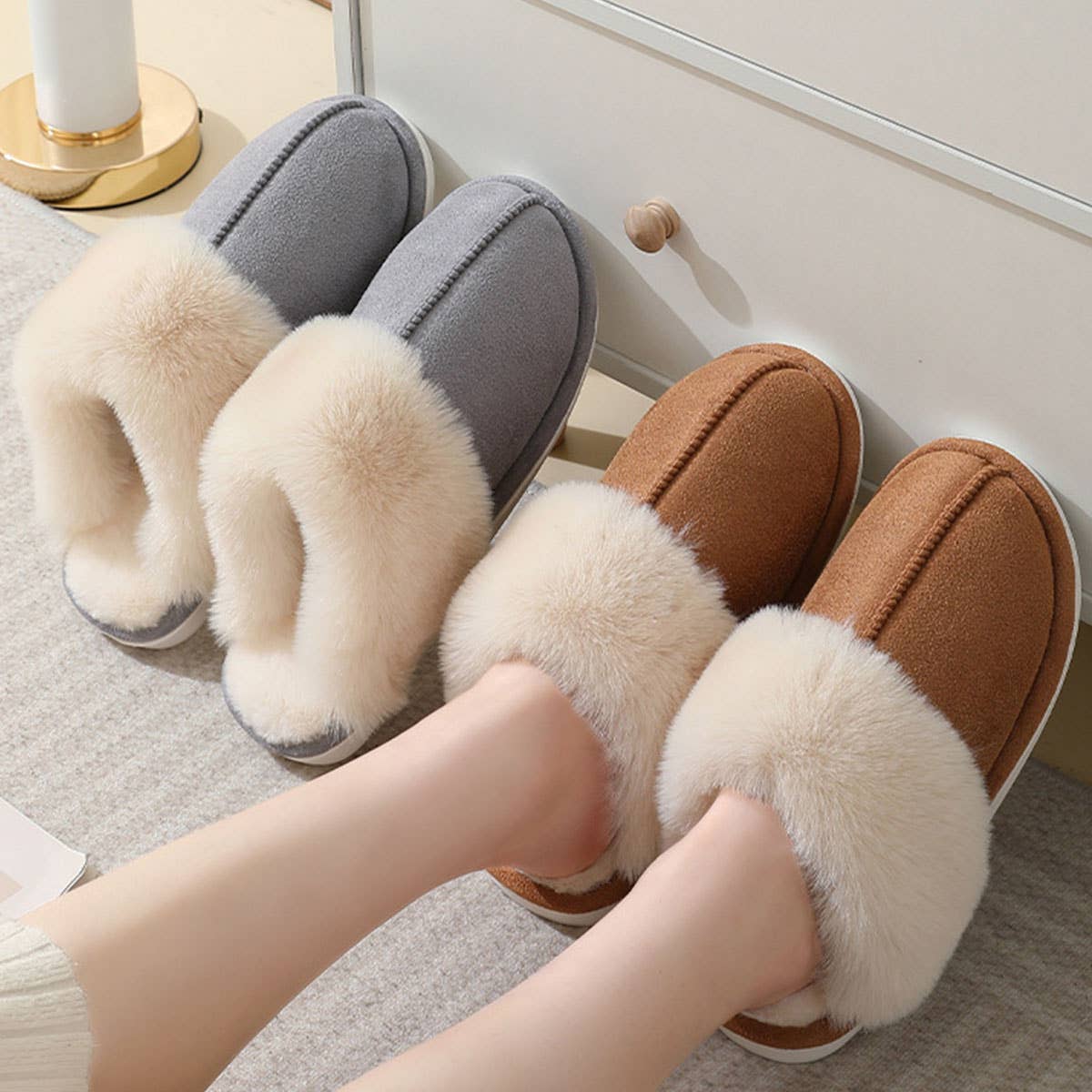 Fluffy Cozy Warm Soft House Slippers