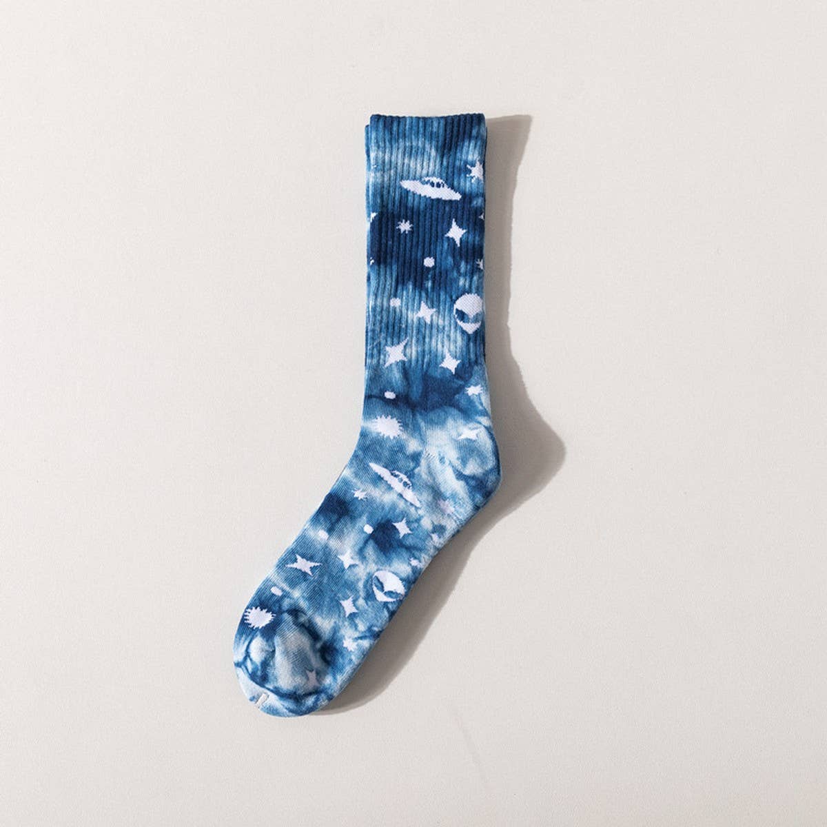 UNIVERSE PRINTED TIE DYED FASHION CREW SOCKS