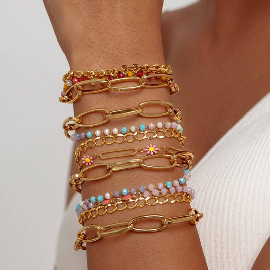 18K STAINLESS STEEL SPLICING CHAIN BRACELET