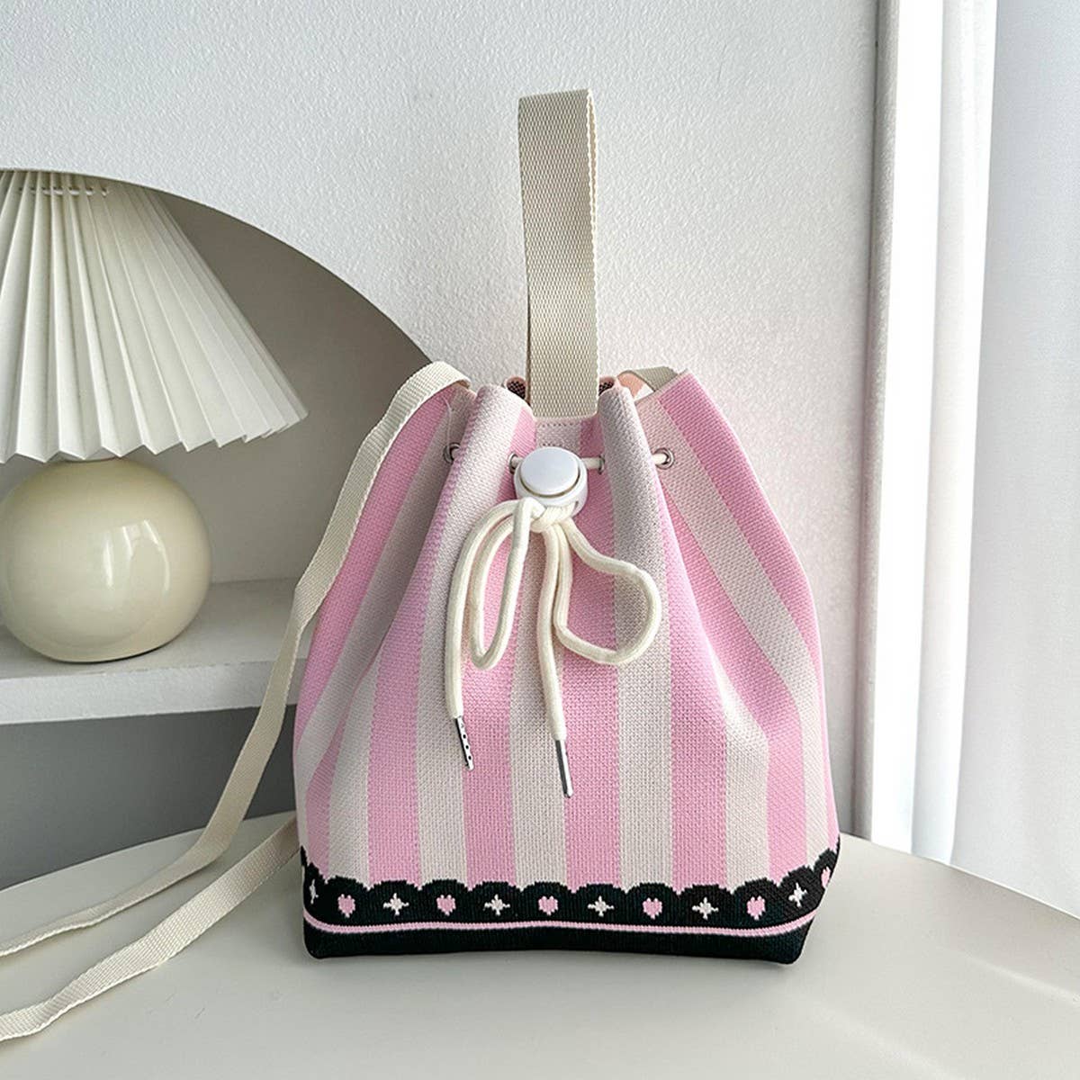 VERSATILE CASUAL DRAWSTRING TOTE CROSSBODY BAG_CWAB3069