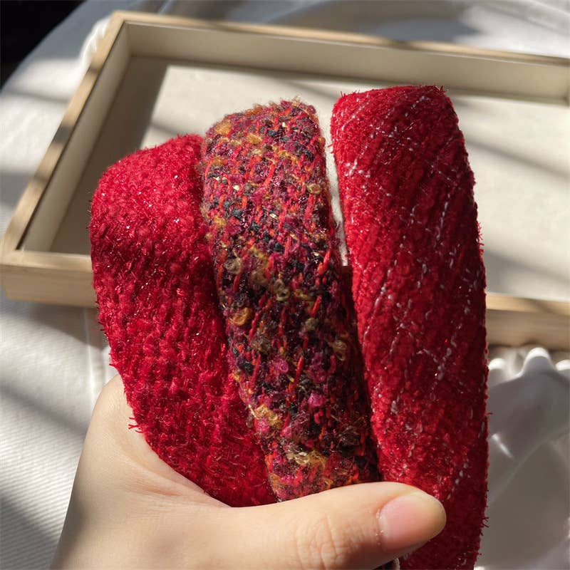 Woolen little fragrance bridal headwear headband check