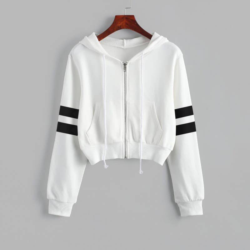 SHORT ZIPPER LONG-SLEEVED PARALLEL BARS HOODIE