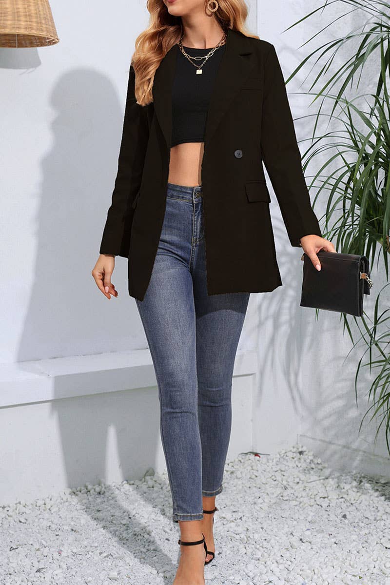 Stylish lapel suit long-sleeved jacket