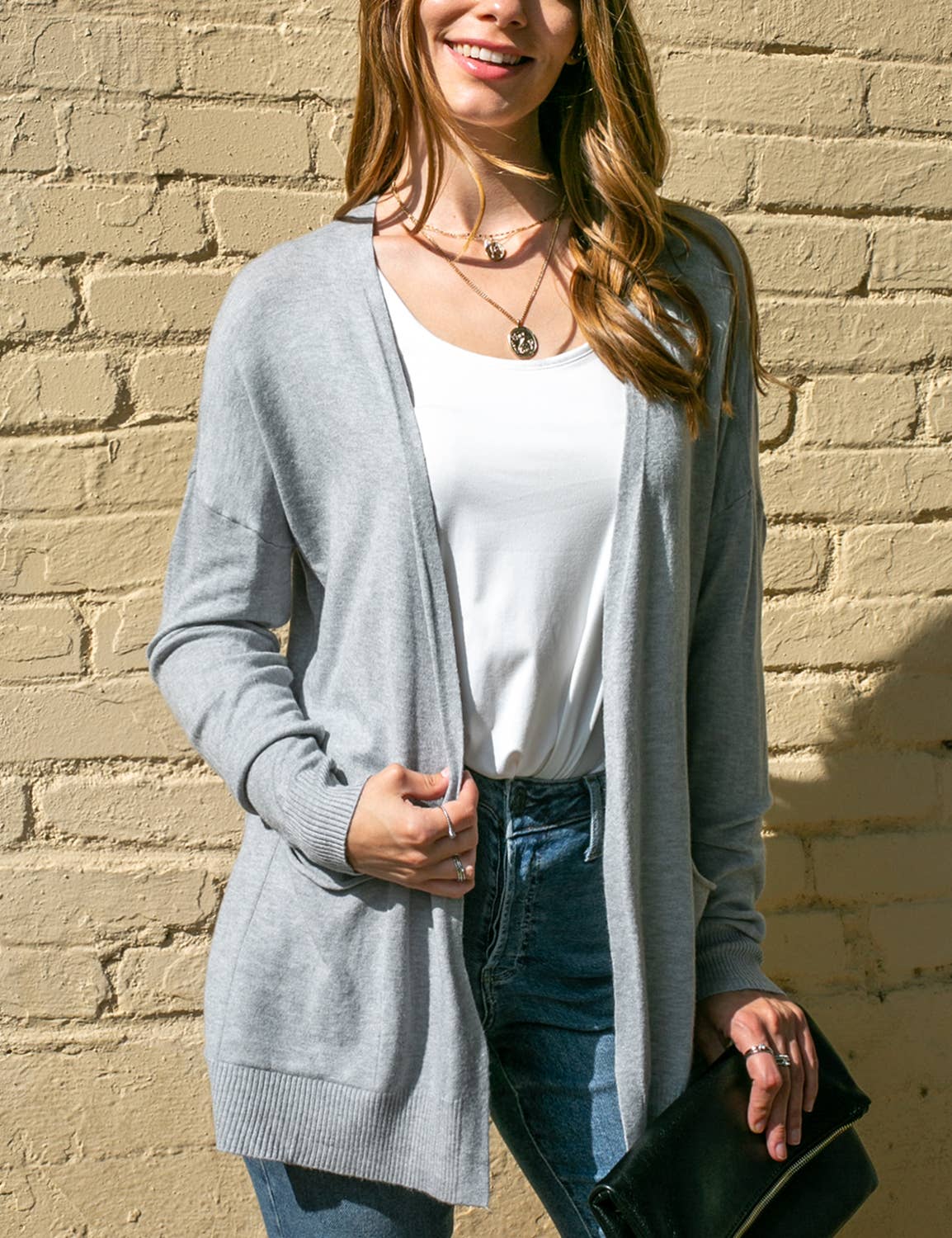 CWOSWL061_LOOSE FIT WITH POCKET SWEATER CARDIGAN_B30314