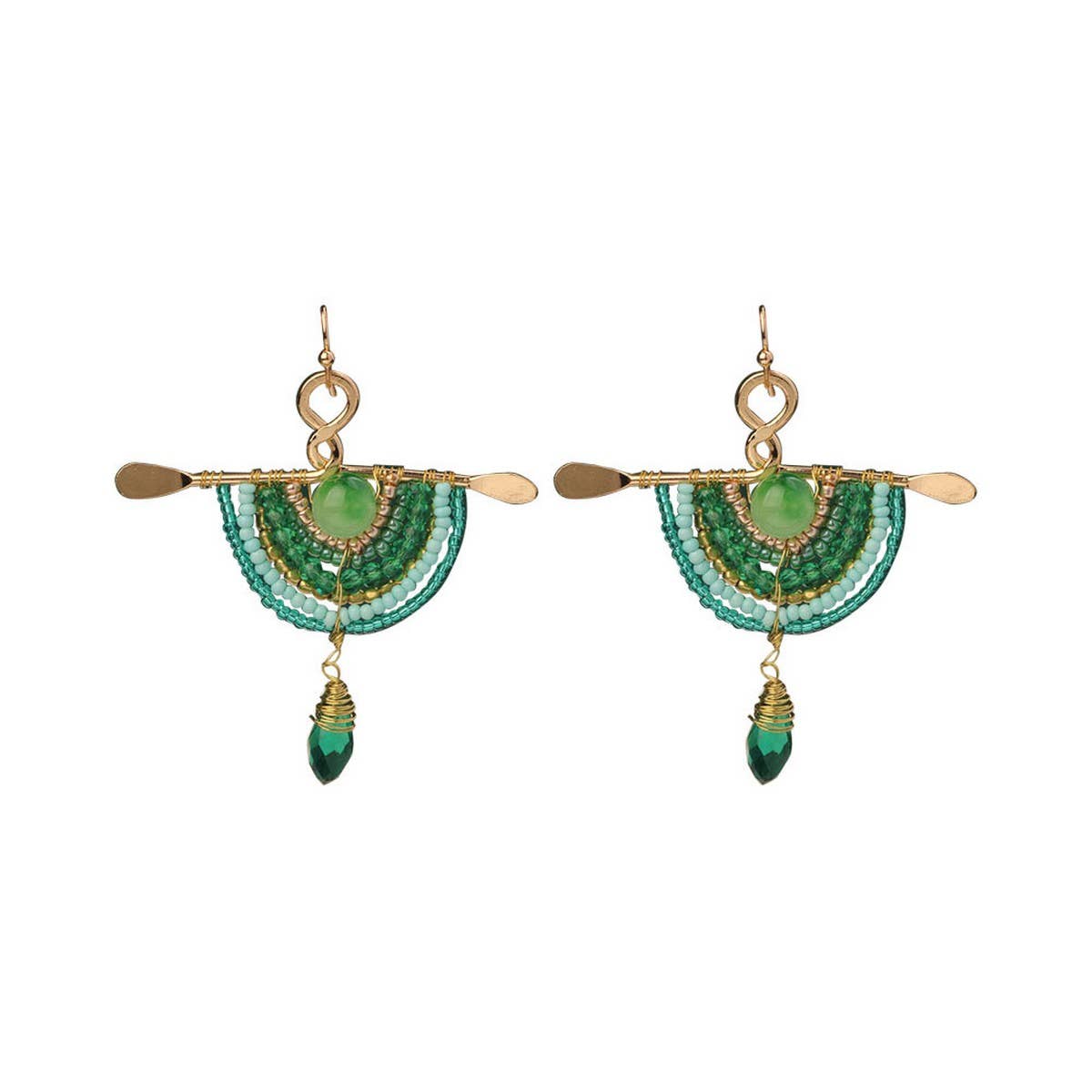 GEOMETRIC DESIGN VINTAGE BRAIDED ETHNIC EARRINGS