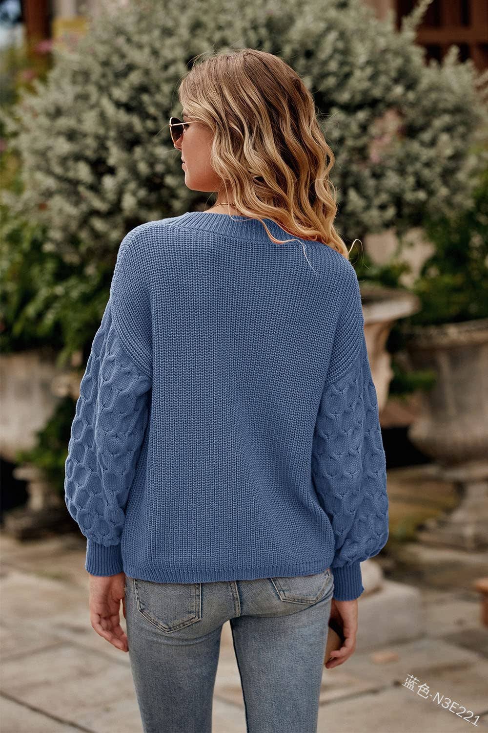 STYLISH COMMUTER LANTERN SLEEVE KNIT TOP