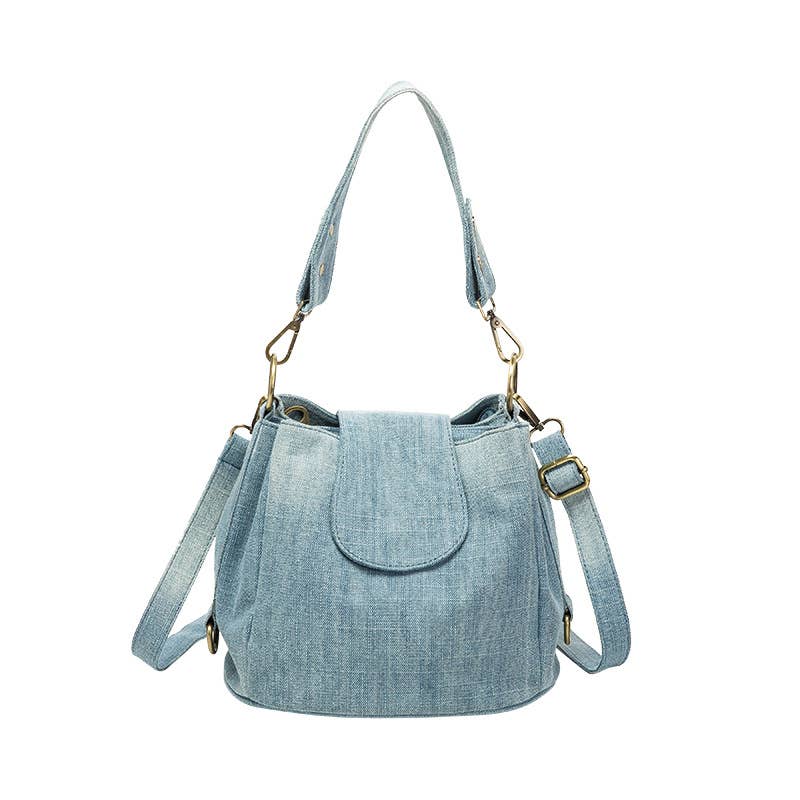 Denim multi-layered crossbody bag