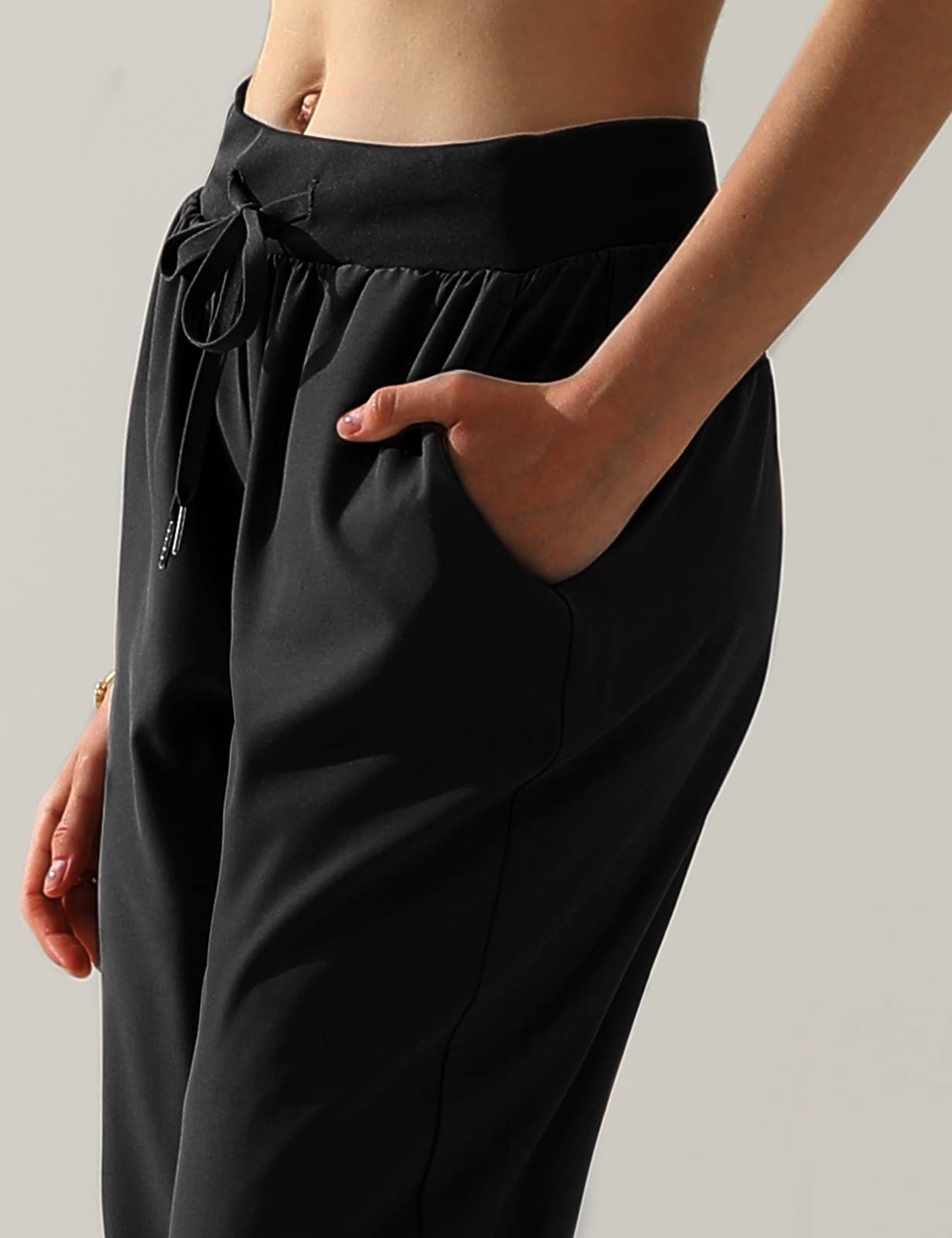 CWBLP423_Elastic Band Waist With Side Pocket Pants