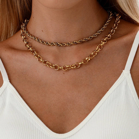 DOUBLE TWIST GOLD-PLATED NECKLACE