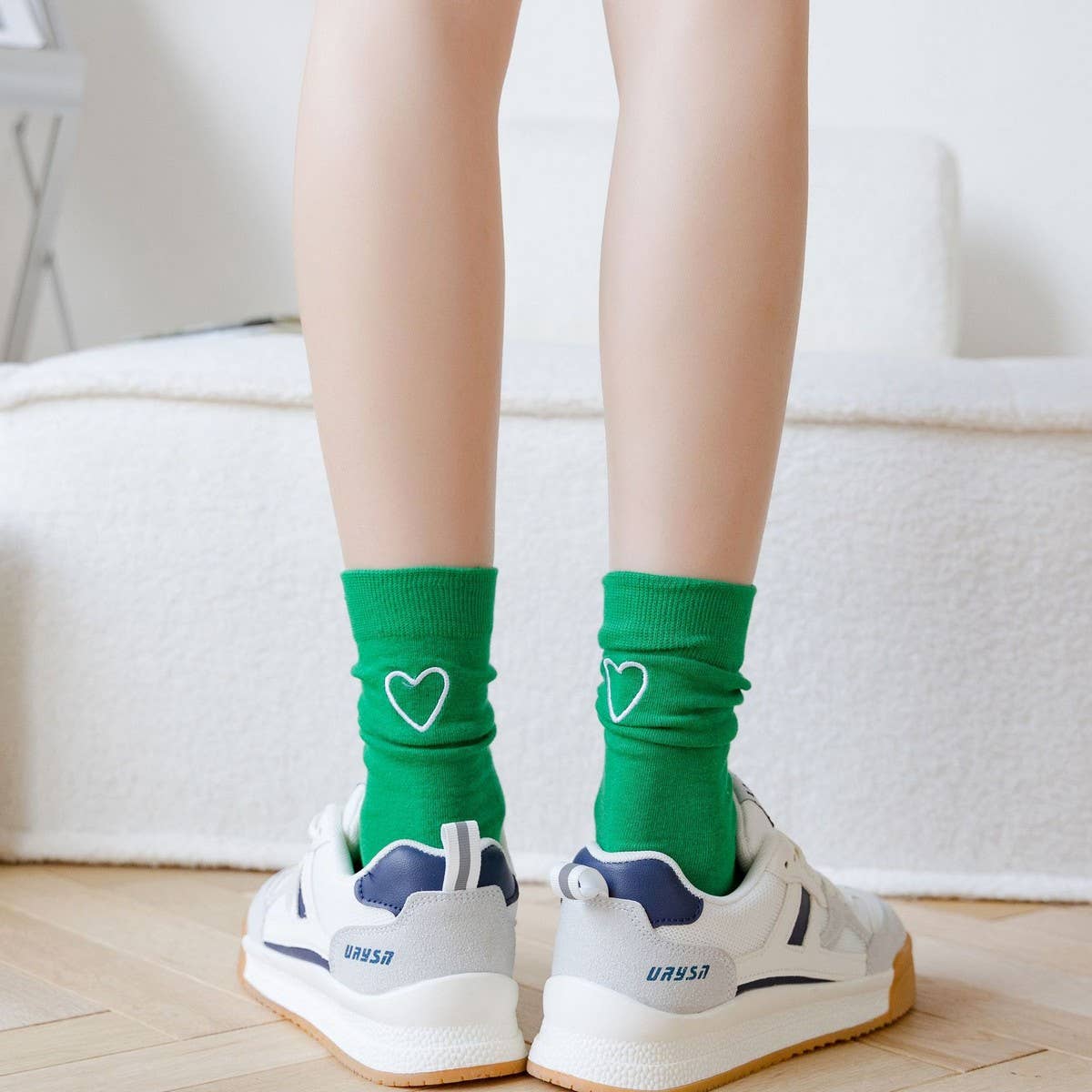 NEW COTTON ALL-MATCH EMBROIDERED LOVE HEART SOCKS