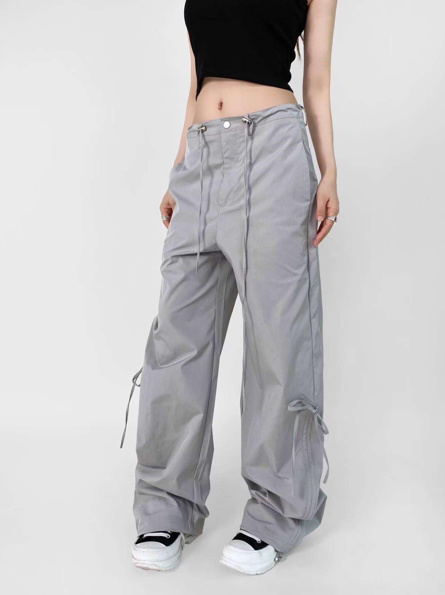 Retro loose casual straight-leg wide-leg pants