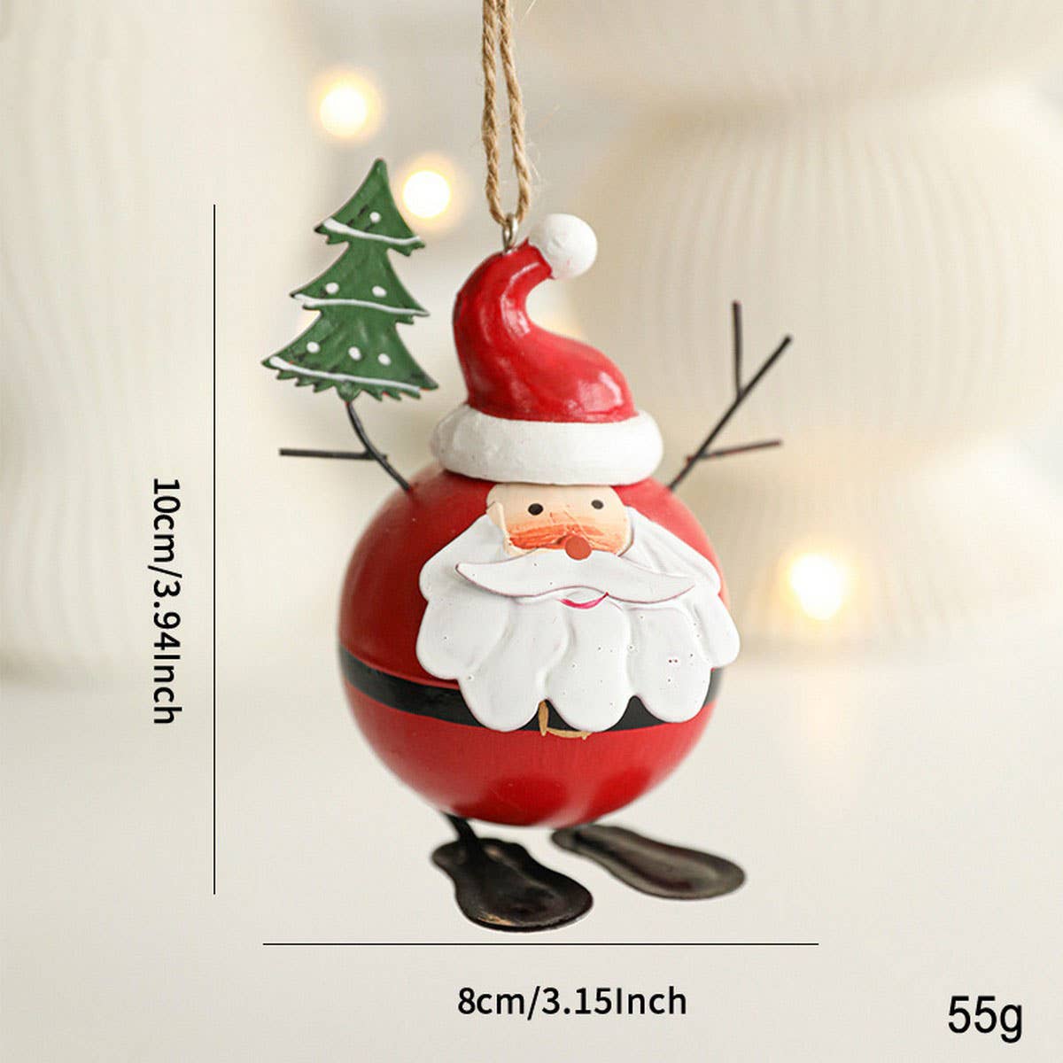 Metal Santa Ornament Christmas Tree Table Decor