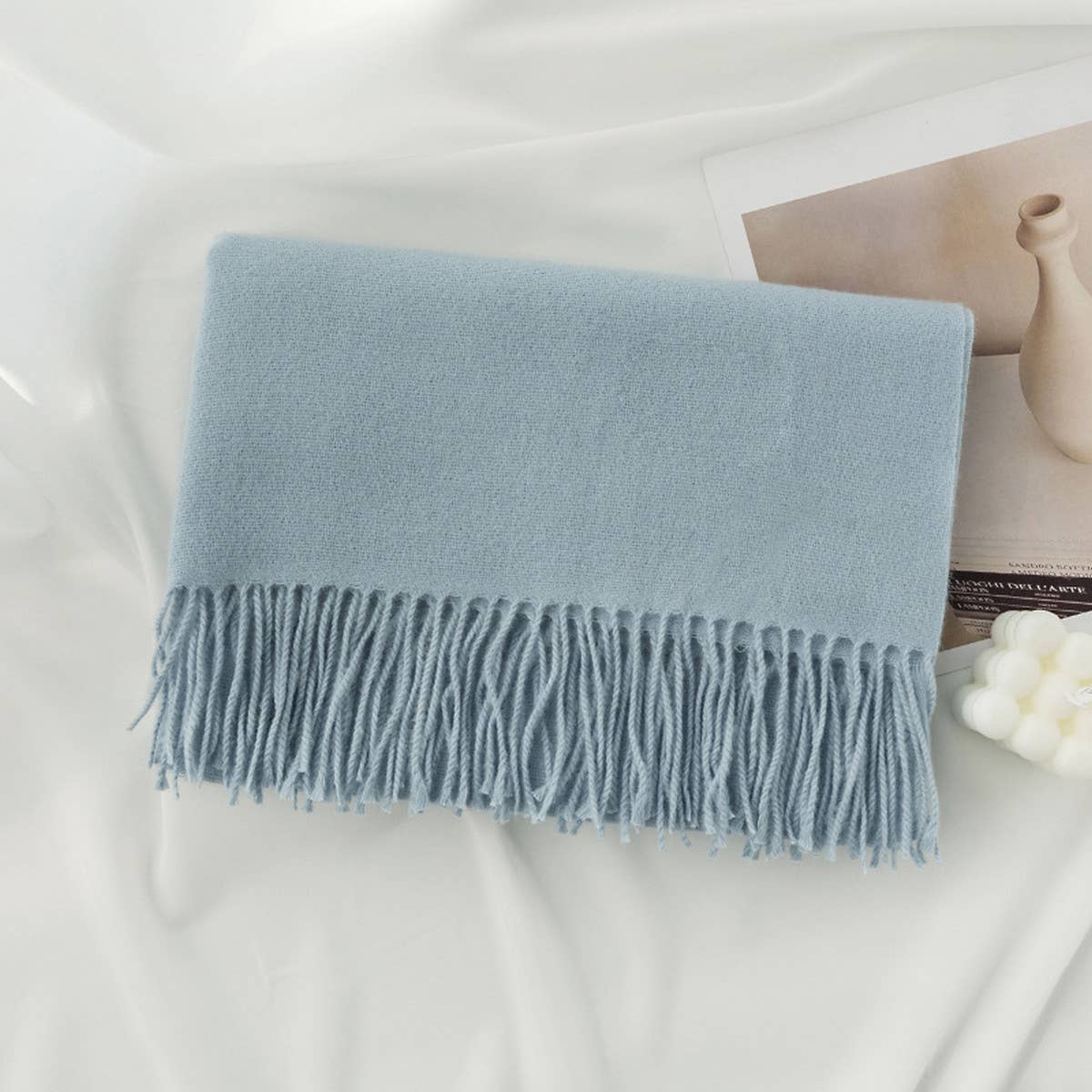 Cozy Solid Color Winter Scarf with  for Women