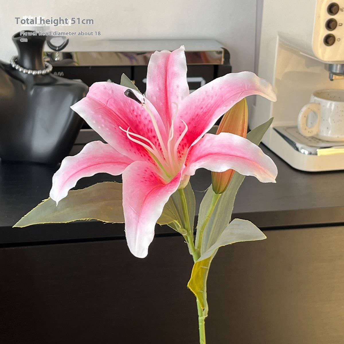 Vintage Autumn Artificial Lily with Bud and Bloom