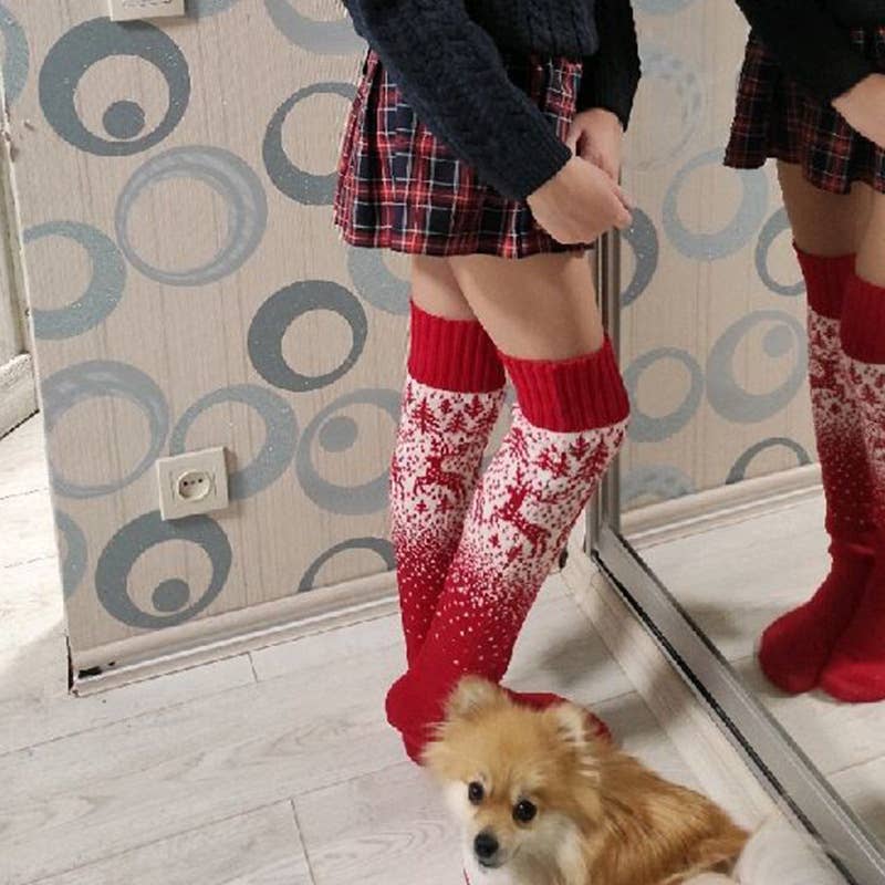 CHRISTMAS STYLE LONG KNEE-HIGH SOCKS
