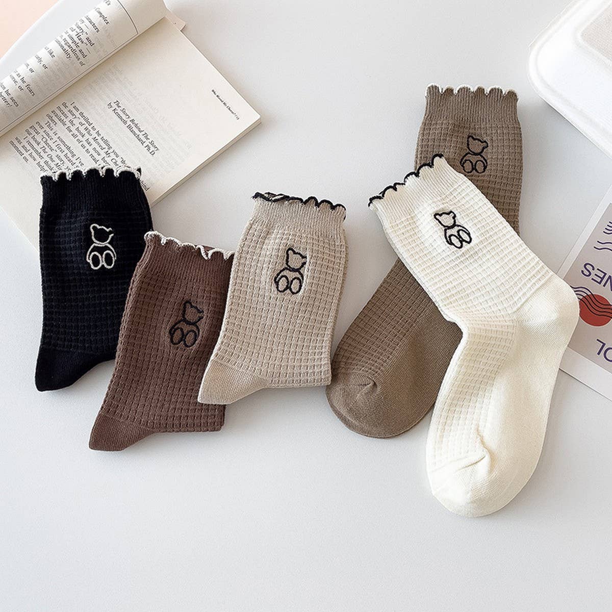 CWMS2493_NEW CARTOON PANDA MID-CALF WOMEN'S SOCKS