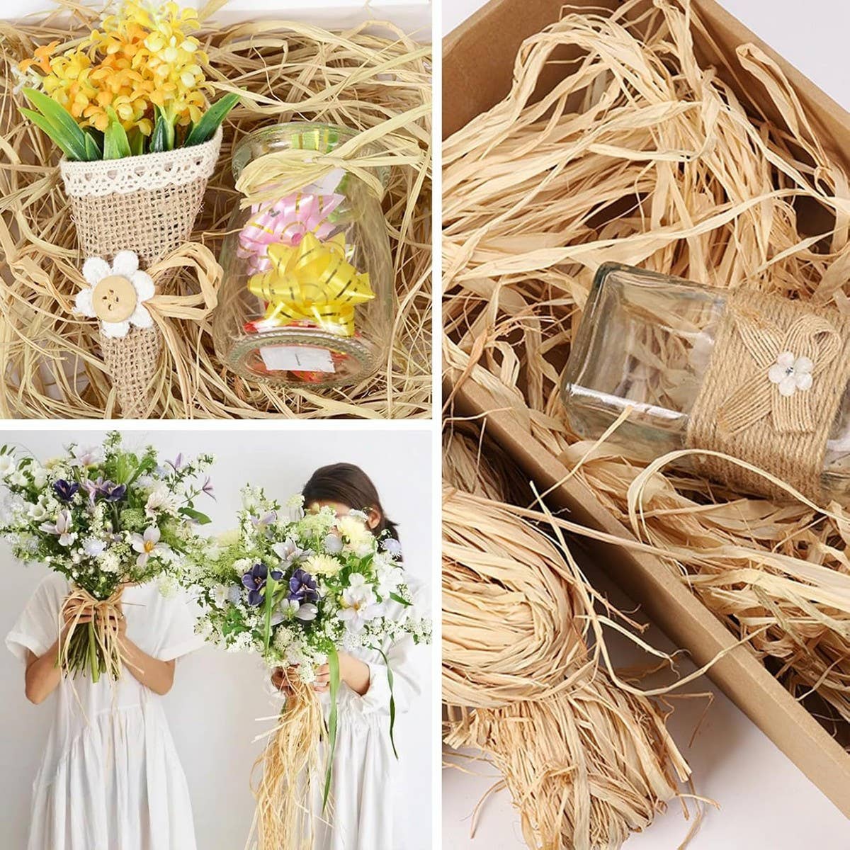 CWMM10267_NATURAL RAFFIA GRASS FOR BOUQUET WRAP DIY