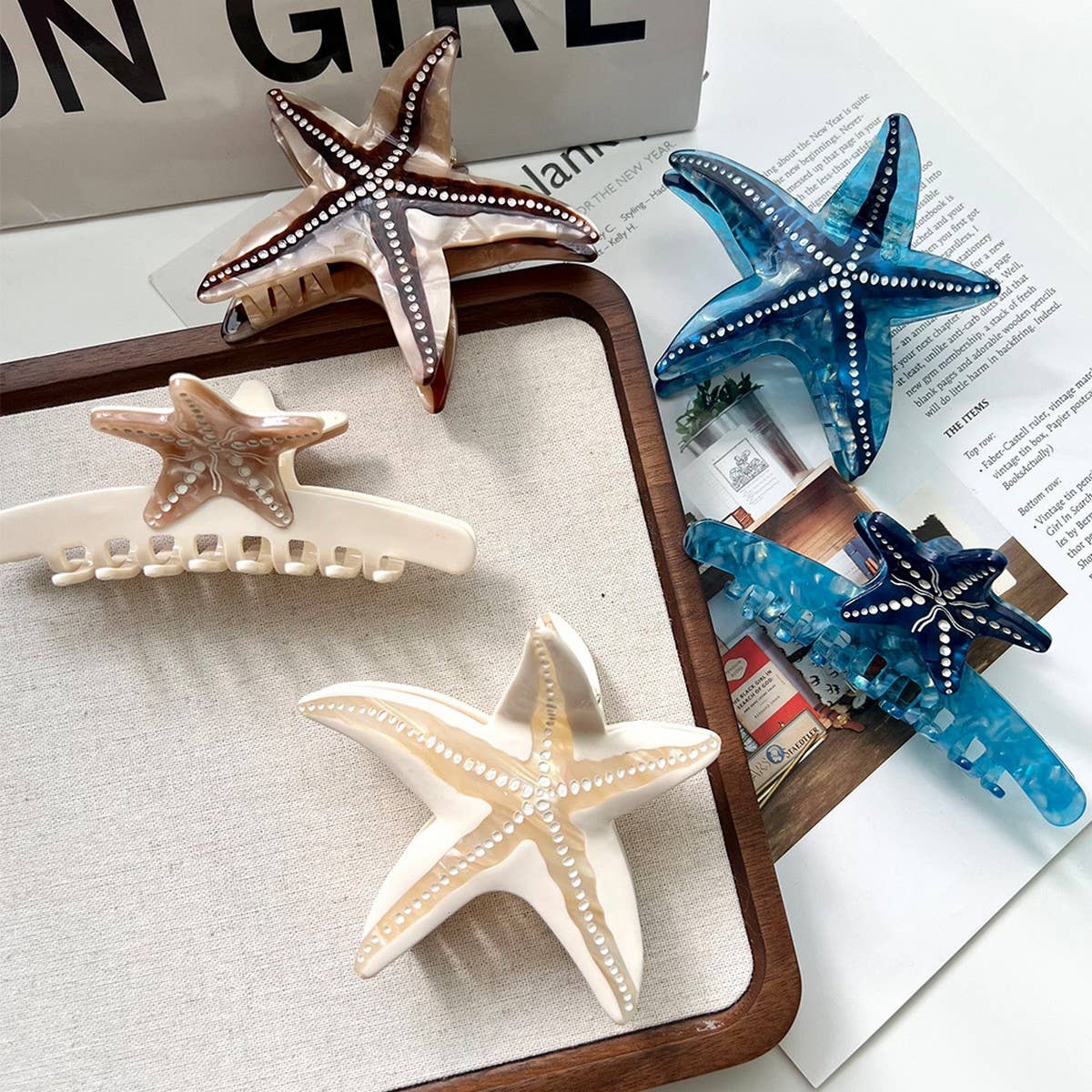 Ocean Collection Starfish Acetate Hair Clip_CWAHA5717