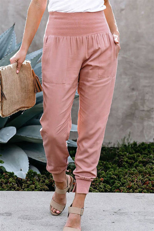 SOLID COLOR HIGH-WAISTED NINERS SPLIT SLACKS