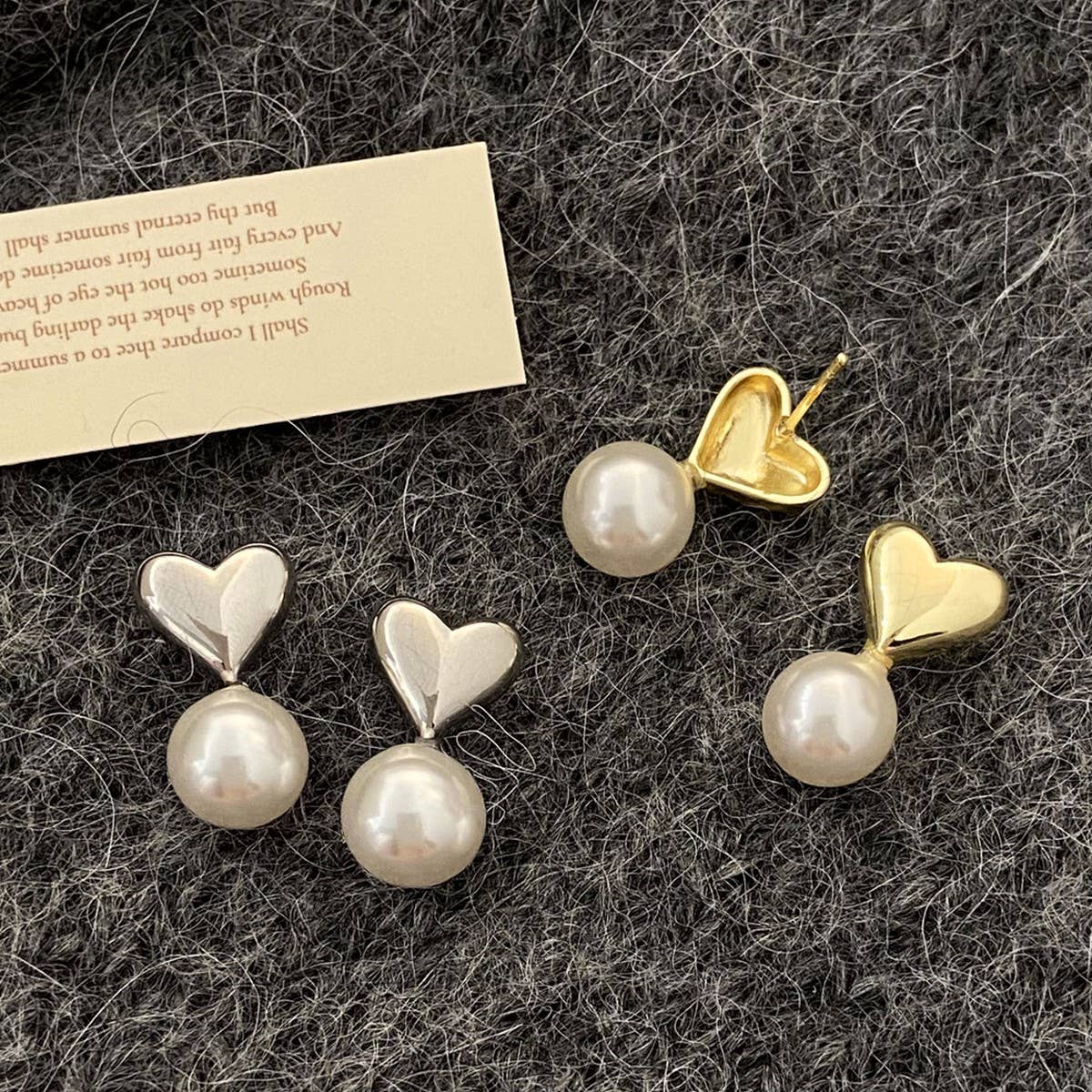 VALENTINE'S DAY NEW SIMPLE PEARL HEART EARRINGS