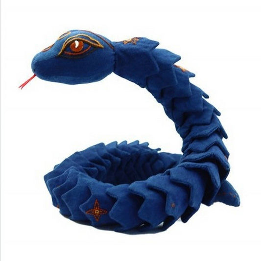 Handmade Indigo Dyed Embroidered Snake Plush
