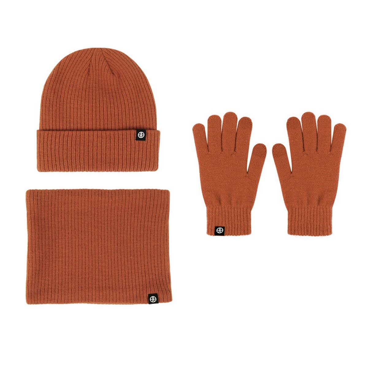 WINTER WARM WOOL HAT SCARF GLOVES THREE-PIECE SET