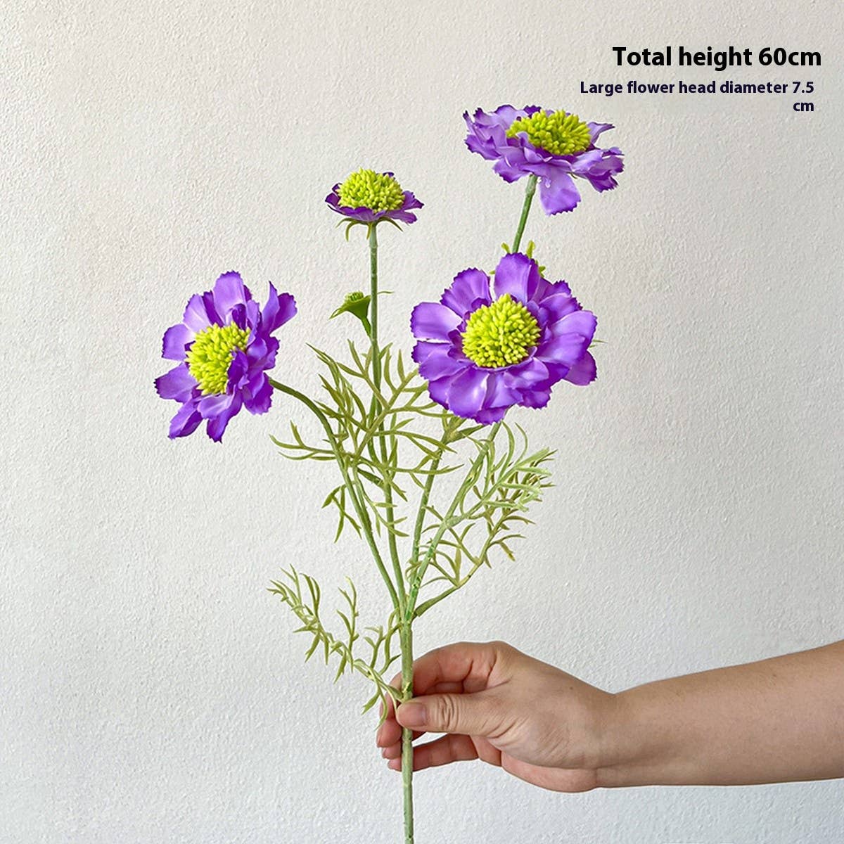 Single Stem 5-Head Flocked Cosmos Daisy Flower_CWMM6573