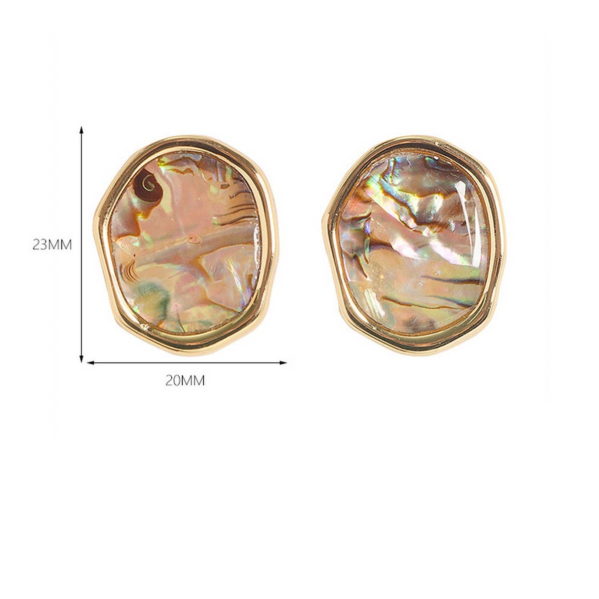 IRREGULAR ABALONE GEOMETRIC EARRINGS