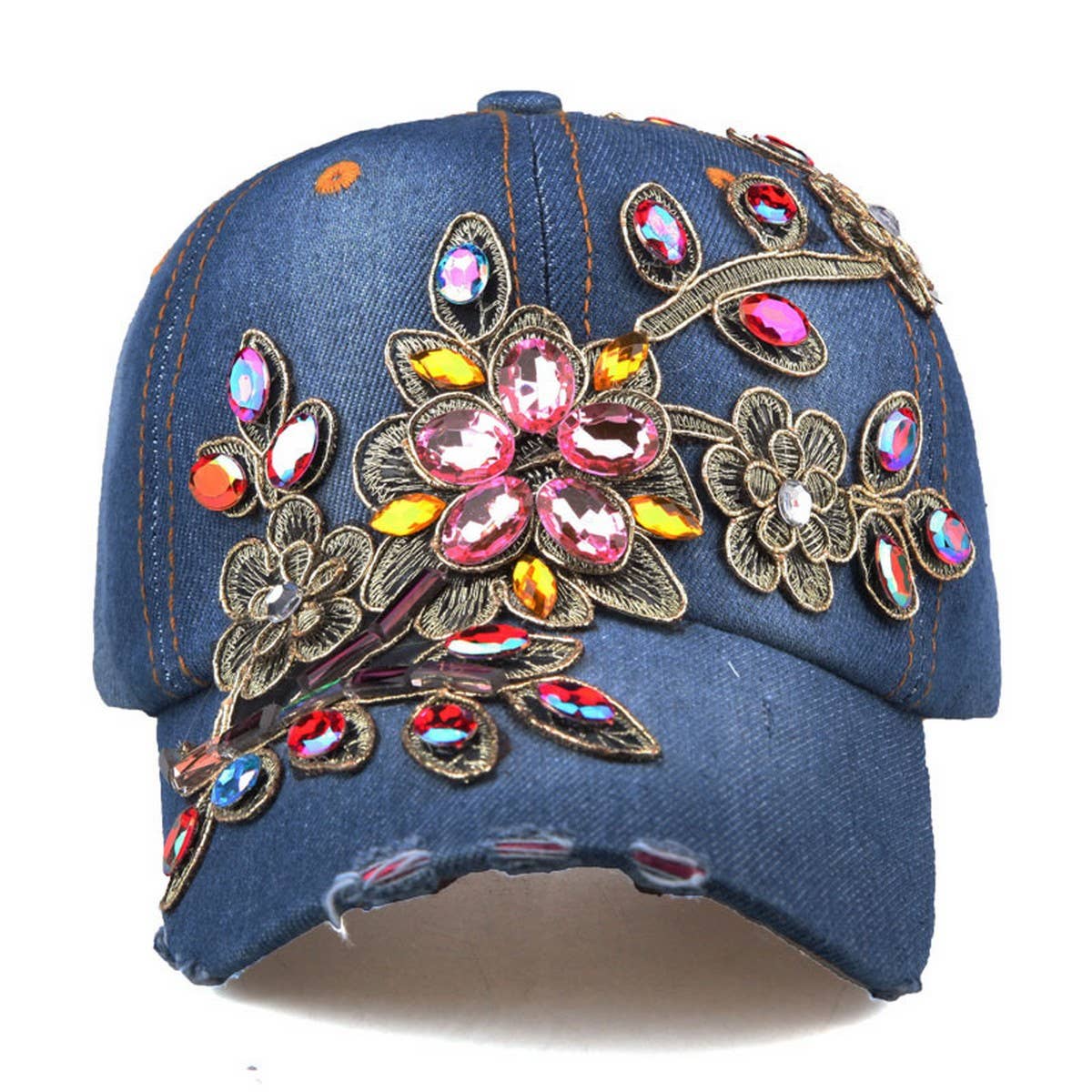 Women's Patch Baseball Cap Rhinestone Sun Hat_CWAH1000