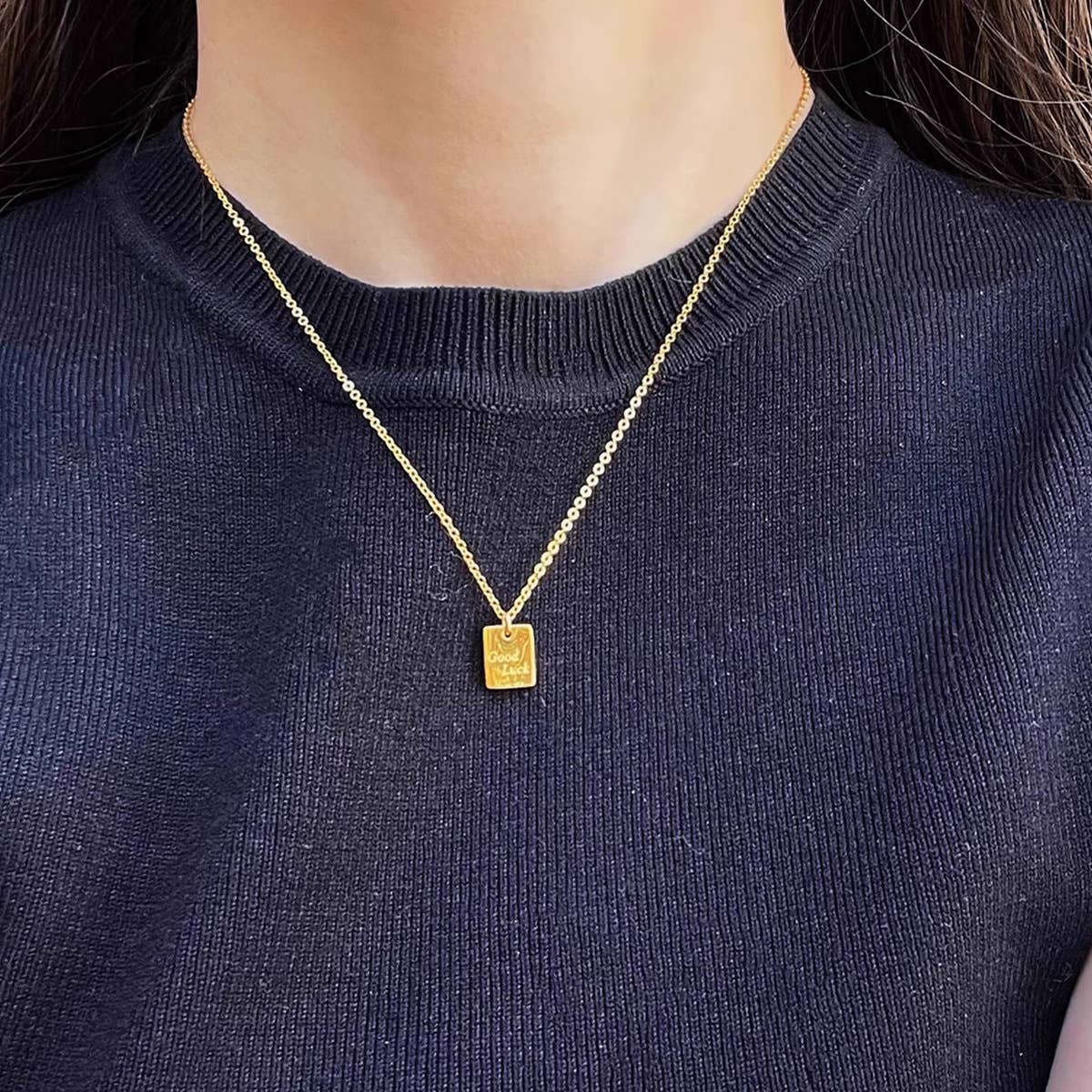 Lucky Wish card elegant collarbone chain