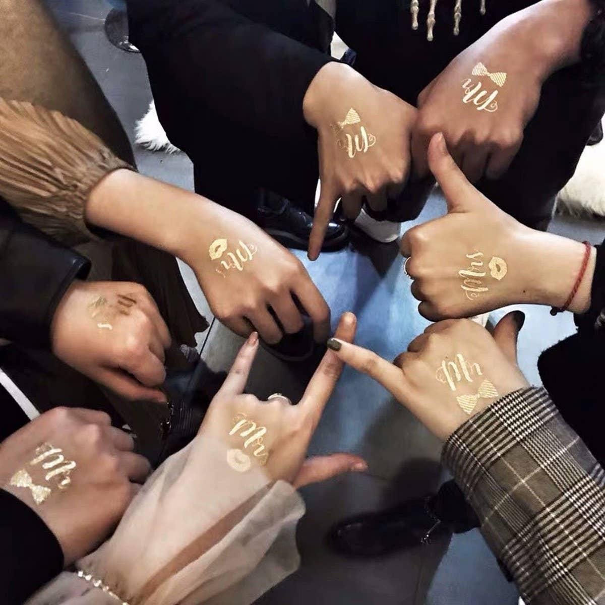 Rose Gold Bride Tattoos ? Metallic Party Stickers