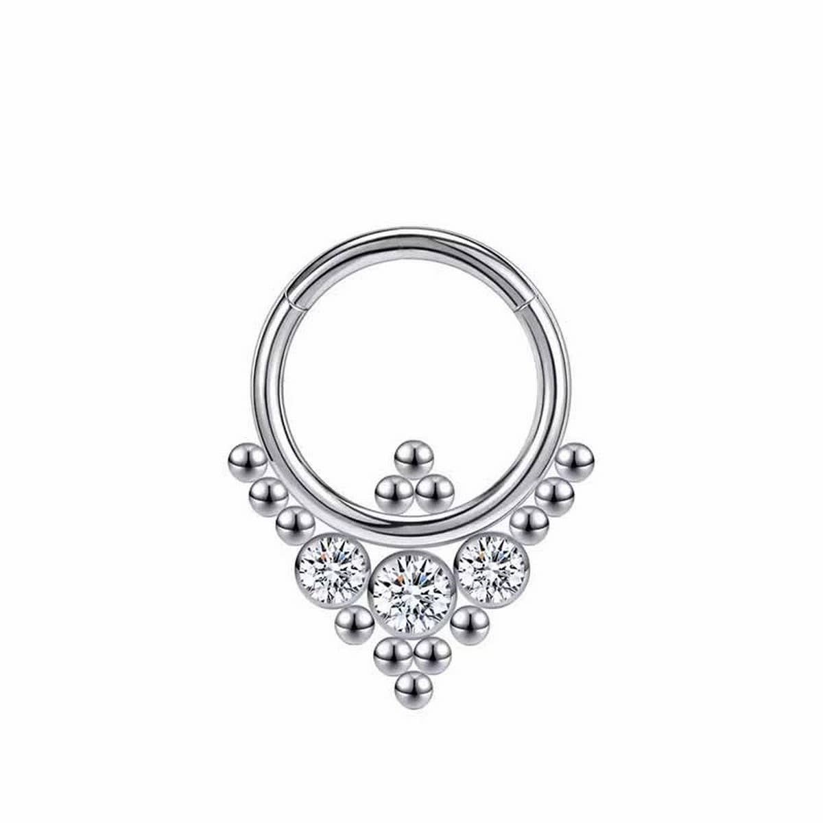 Sparkly Zircon Seamless Nose Hoop Ring_CWMM9536