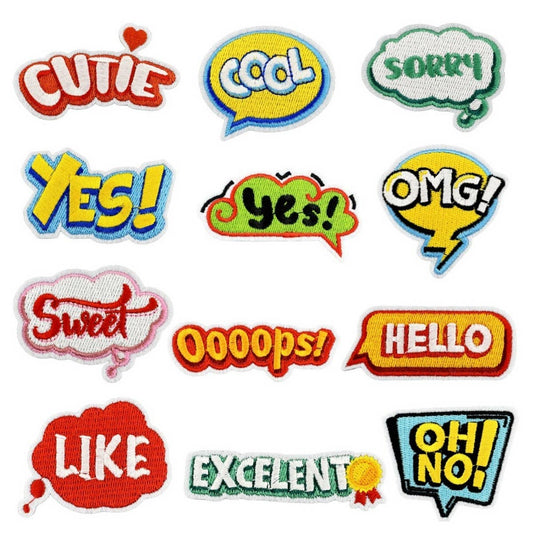 FUNNY TEXT PATCH EMBROIDERED CLOTH PATCH