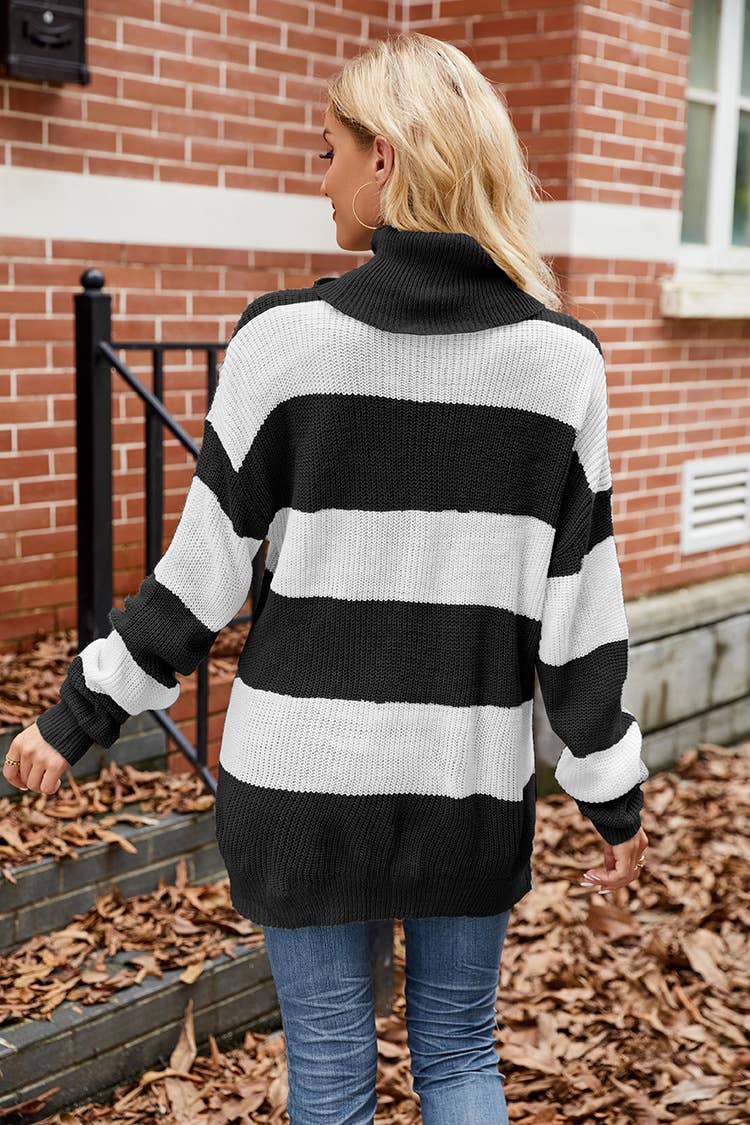 SLOUCHY CASUAL STRIPED SWEATER