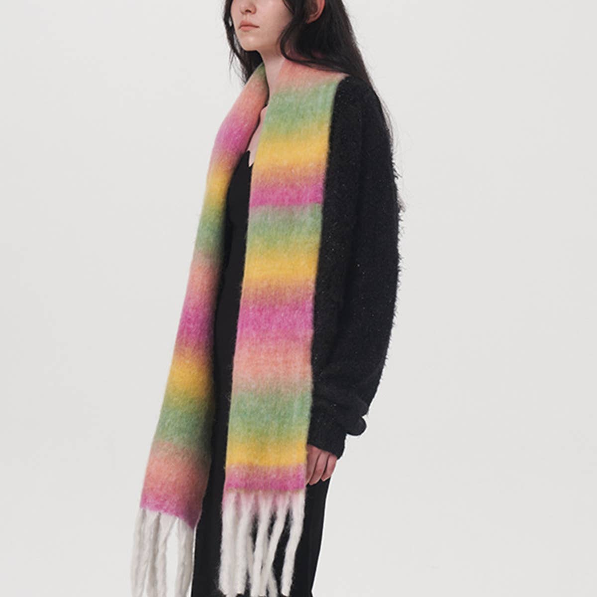 Gradient Wool Scarf for Women-Luxury Winter Warmth