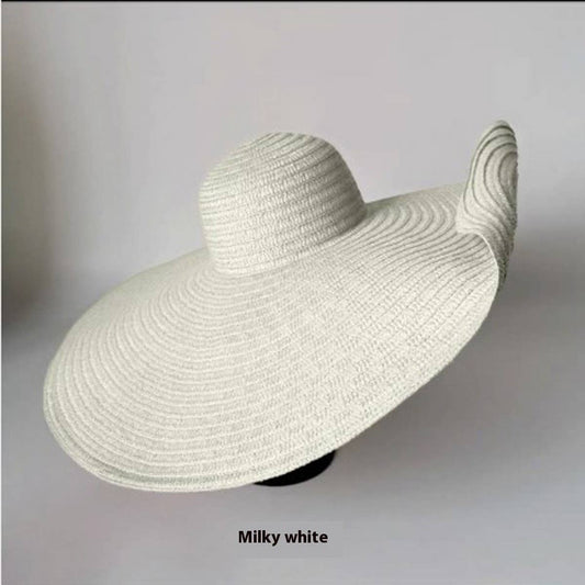 Summer oversized brim straw hat for women_CWAH3399